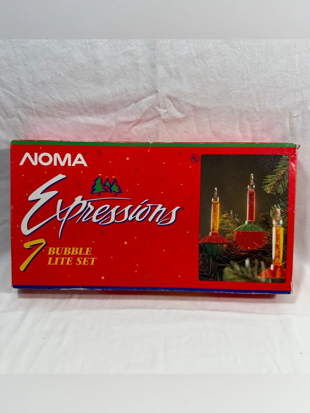 Noma Expressions Red & Green Bubble Christmas Lights 7-Light Set Working
